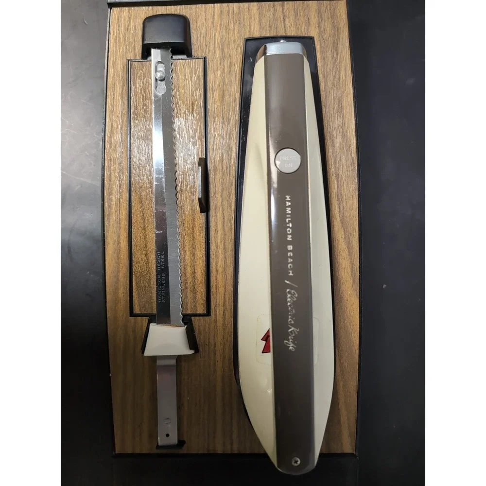 Vintage Hamilton Beach Electric Knife Set Model #270 W/Storage Tray - Works